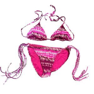 Forever 21 Pink Triangle Top 2 Piece Bikini Set S/M